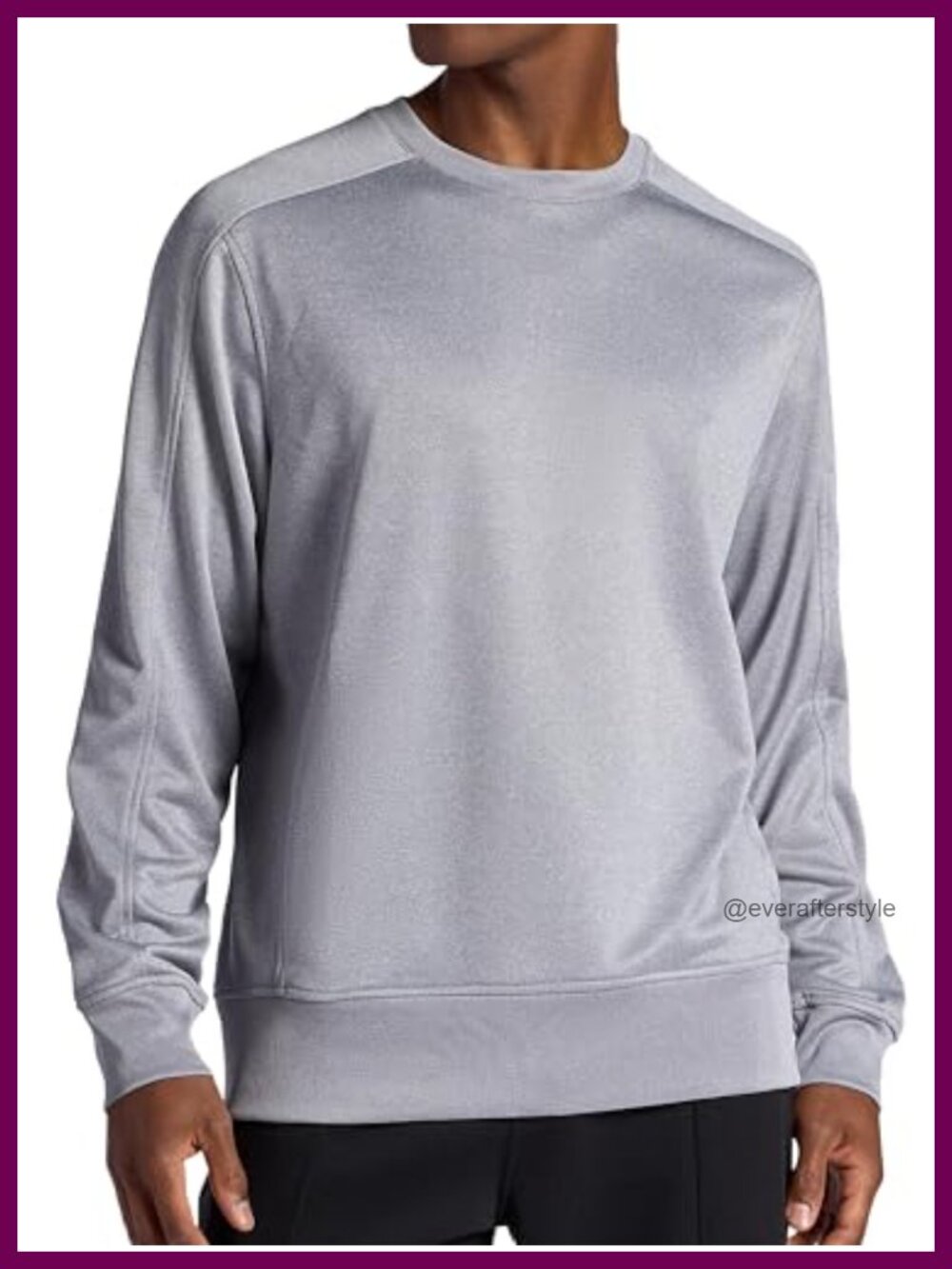 Men's French Terry Crewneck Long Sleeve Pullover Midweight Top